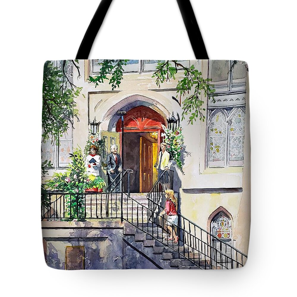 Easter Tote Bag featuring the painting Easter Sunday, Savannah by Merana Cadorette