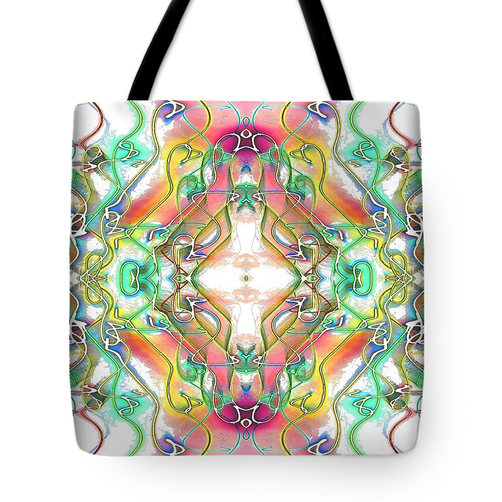 Abstract Tote Bag featuring the digital art Eastern Influence by T Oliver