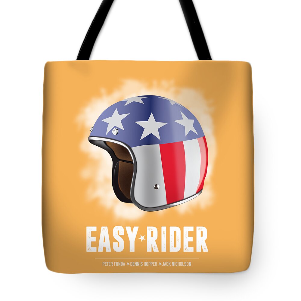 Easy Rider Tote Bag featuring the digital art Easy Rider - Alternative Movie Poster by Movie Poster Boy