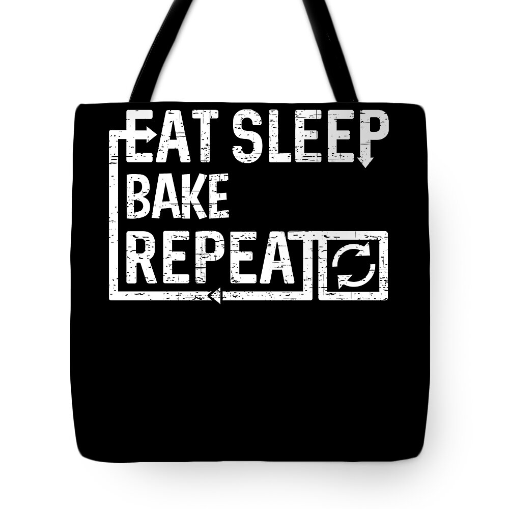 Cool Tote Bag featuring the digital art Eat Sleep Bake by Flippin Sweet Gear