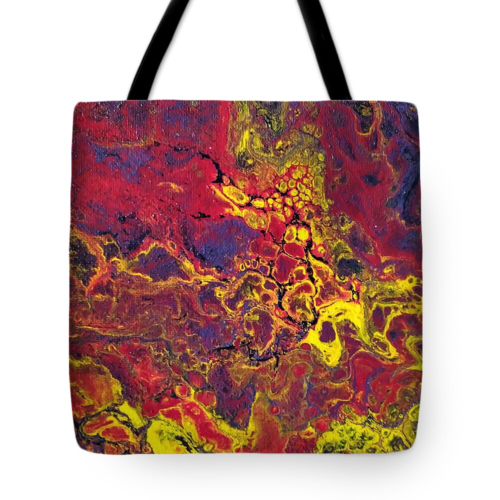  Tote Bag featuring the painting Echos of Entropy by Rein Nomm