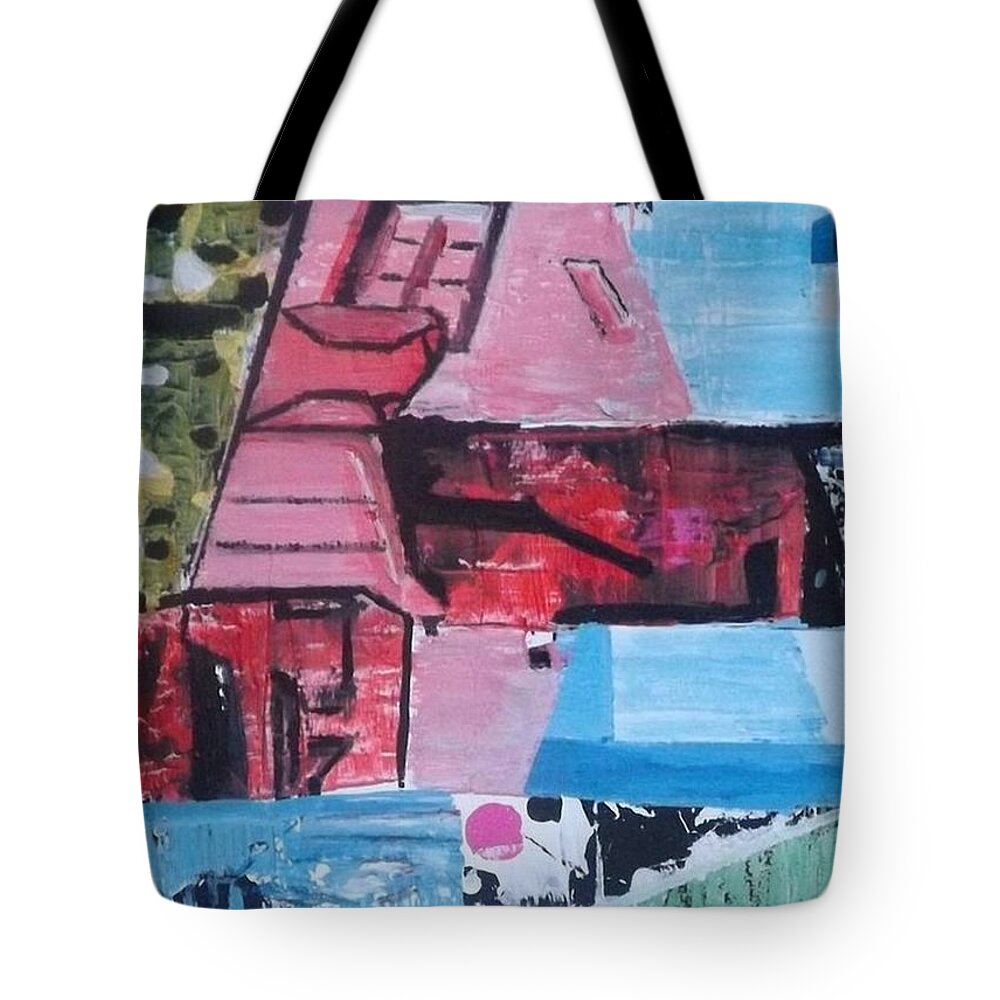 Acrylic Tote Bag featuring the painting Edifice by Denise Morgan