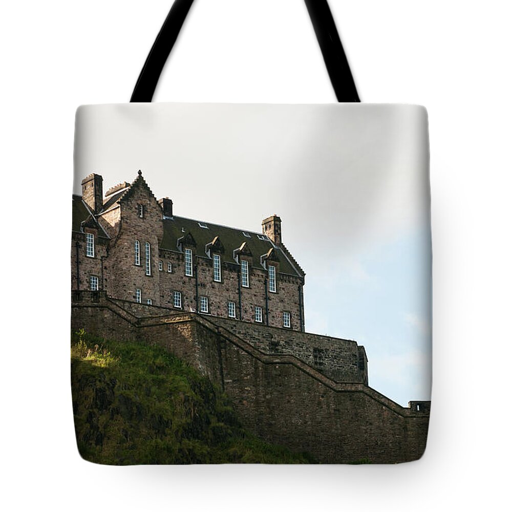 Castle Tote Bag featuring the photograph Edinburgh Castle landmark in Scotland United Kingdom by Michalakis Ppalis
