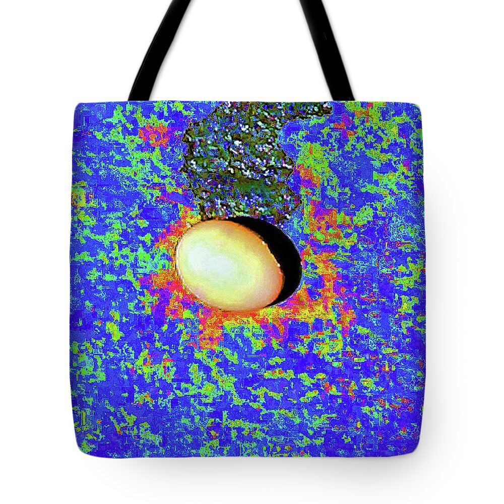 Food Tote Bag featuring the photograph Egg On Blue by Andrew Lawrence