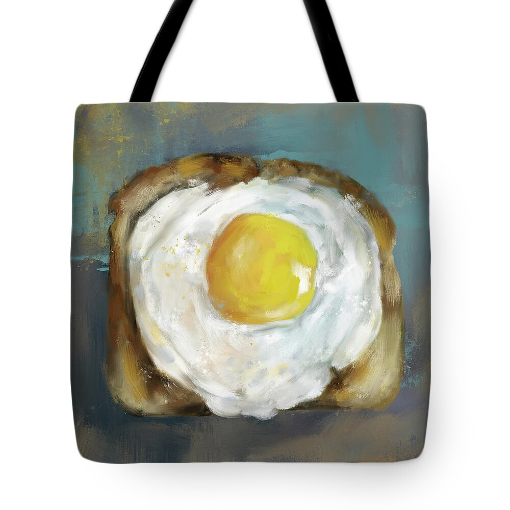 Egg Tote Bag featuring the painting Egg On Toast by Jai Johnson