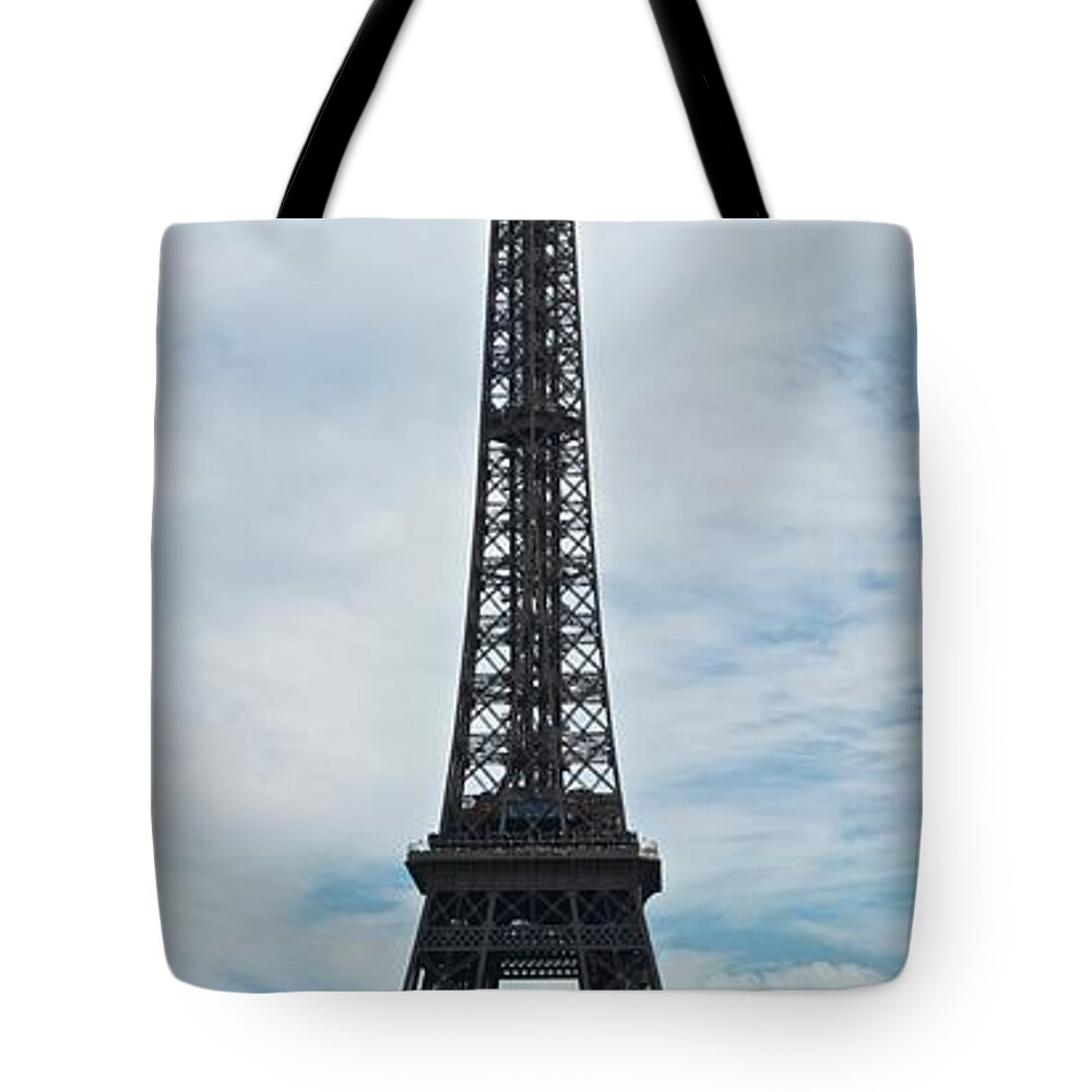 Eiffel Tote Bag featuring the photograph Eiffel Tower Panorama by Sean Hannon