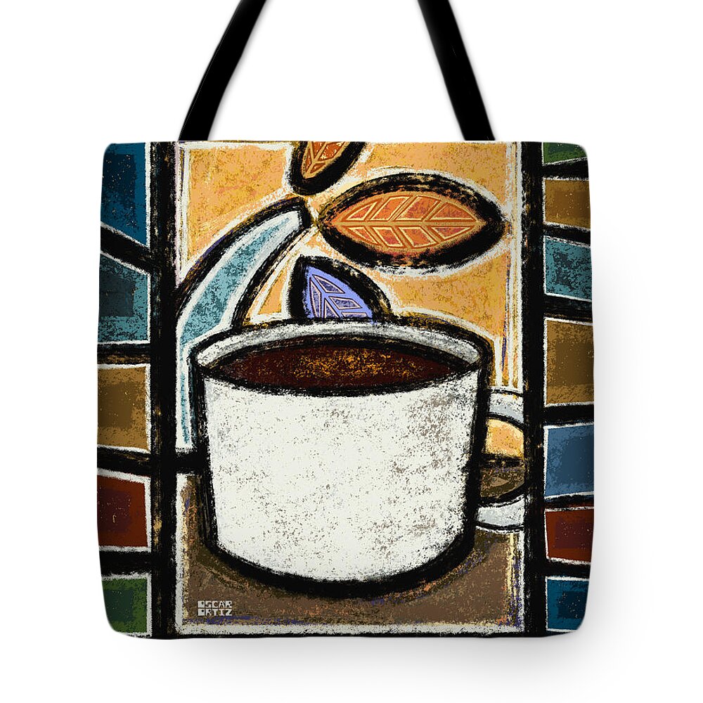 Café Tote Bag featuring the painting El Pocillito by Oscar Ortiz