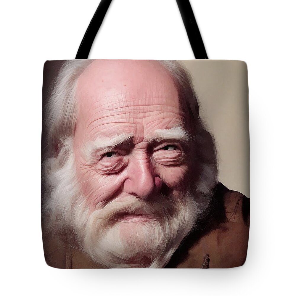 Old Tote Bag featuring the digital art Elderly Gentleman One by David Luebbert