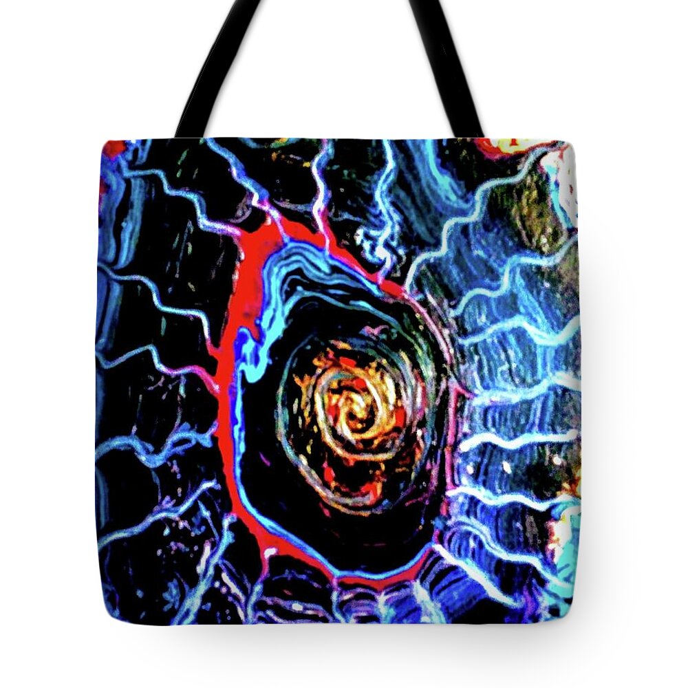 Electric Tote Bag featuring the painting Electric Blue by Anna Adams