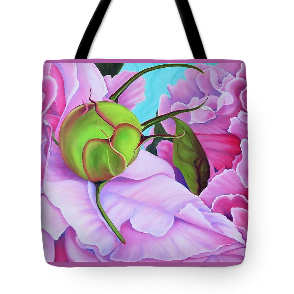 Flowers Tote Bag featuring the painting Elegant Chaos In Pink by Elissa Anthony