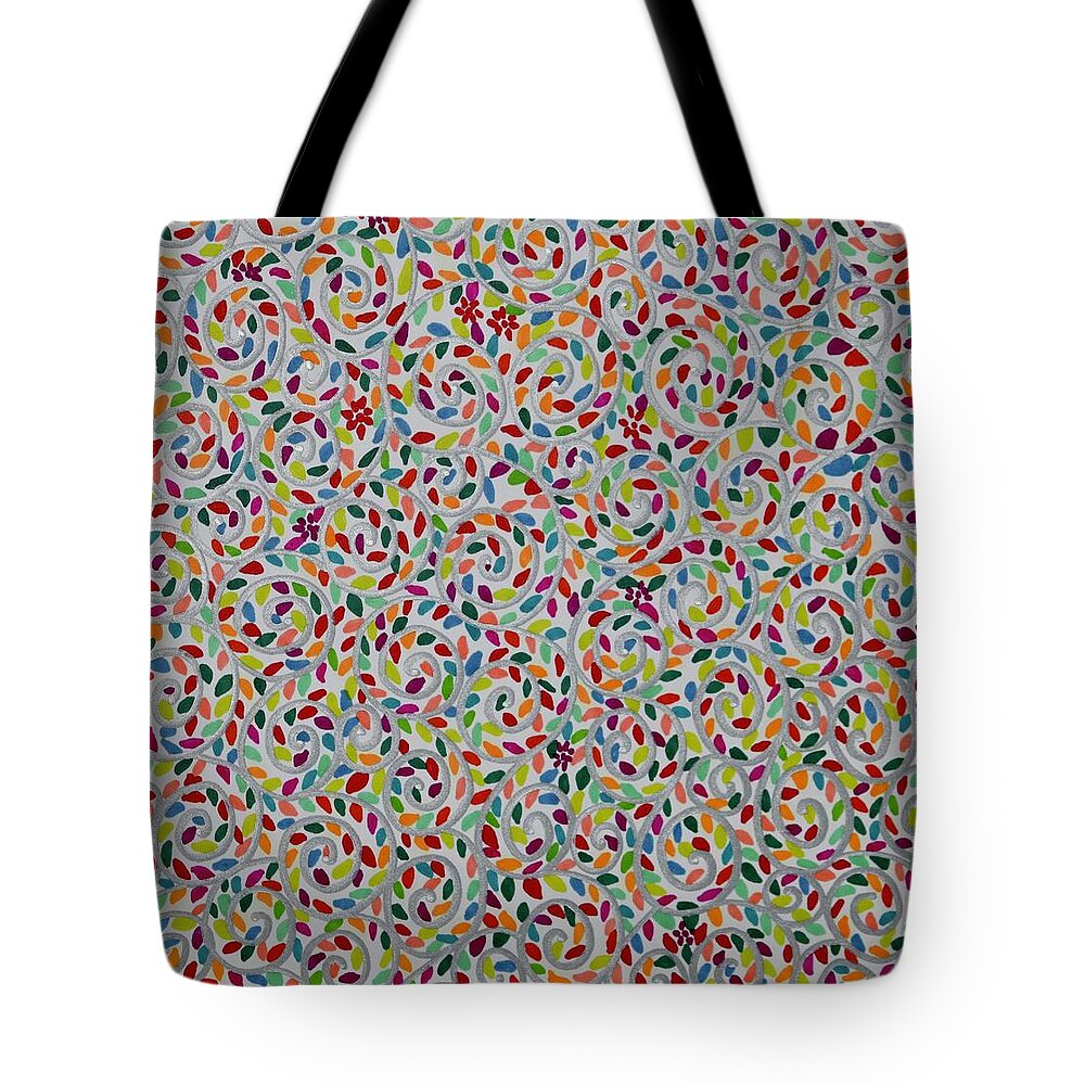 Green Tote Bag featuring the painting Elegant Design by Bnte Creations
