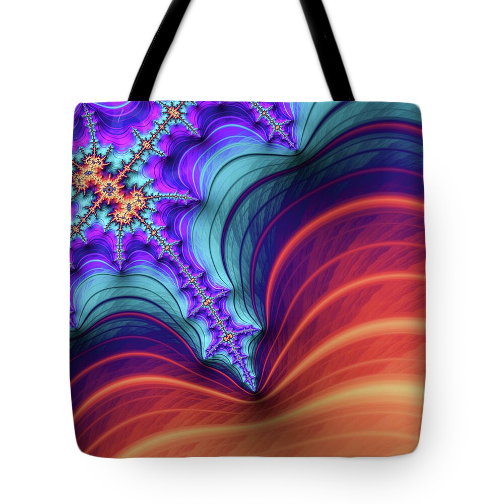 Abstract Tote Bag featuring the digital art Elephant Feat by Manpreet Sokhi