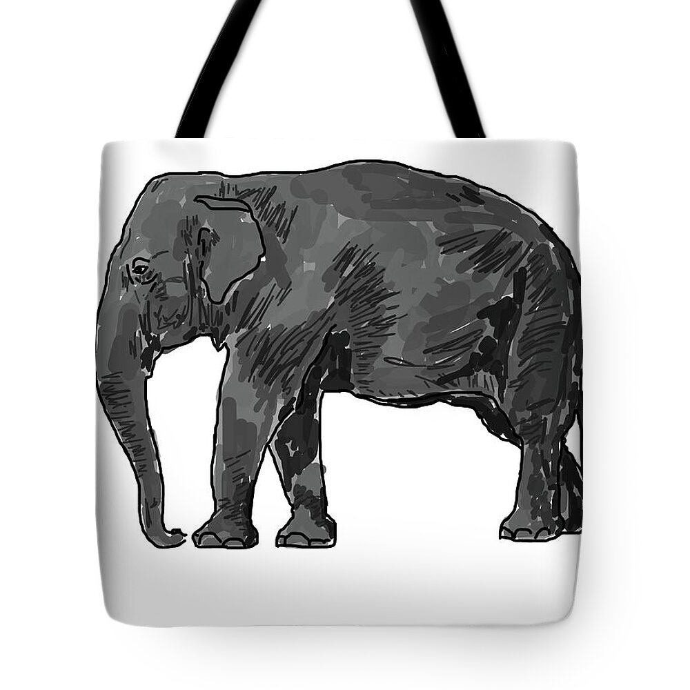  Tote Bag featuring the painting Elephant by Oriel Ceballos