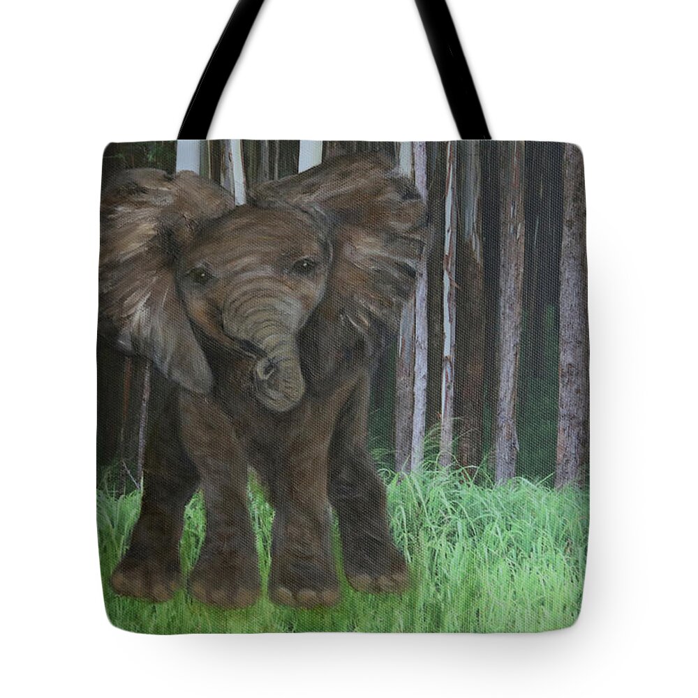 Art Tote Bag featuring the painting Elephant by Tammy Pool