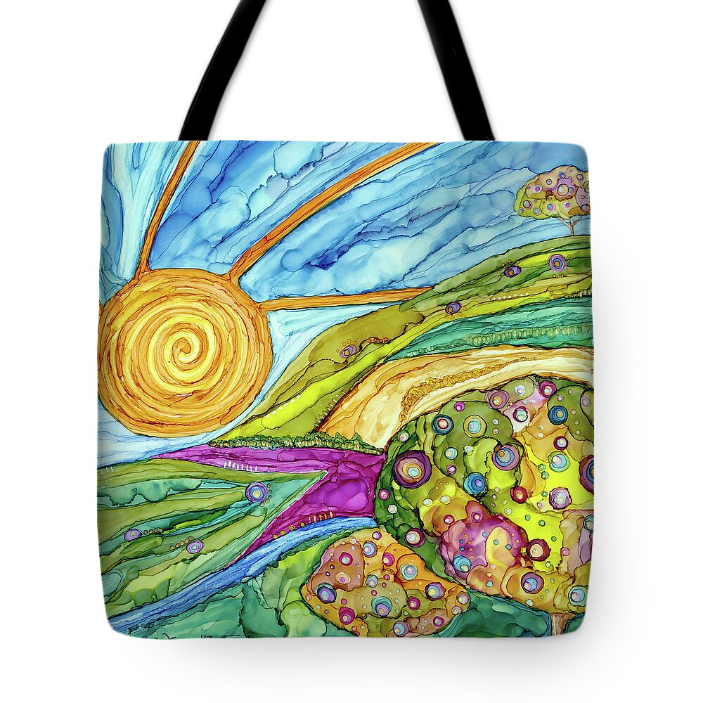 Dreamscape Tote Bag featuring the painting Elia by Winona's Sunshyne