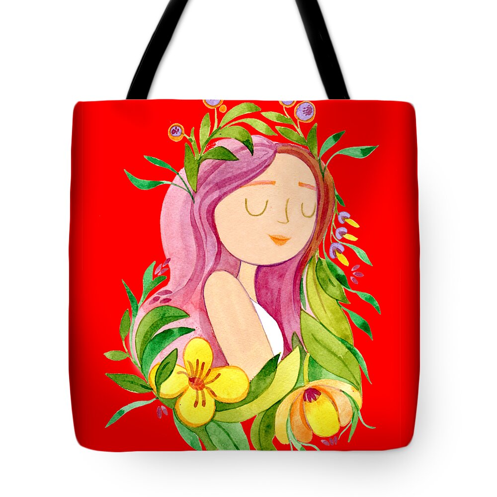 Girl Tote Bag featuring the painting Ella by Zazzy Art Bar