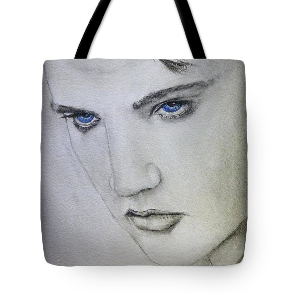 Elvis Tote Bag featuring the painting Elvis by Kelly Mills