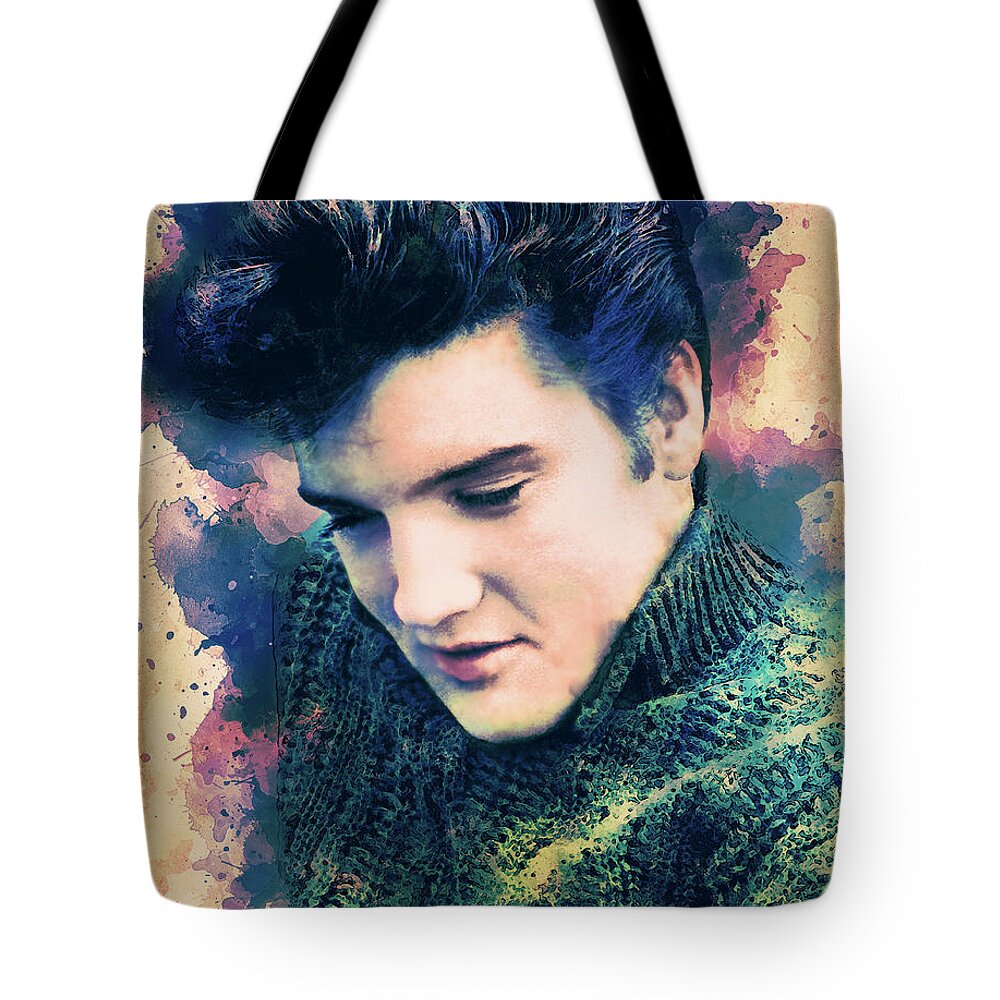 Elvis Tote Bag featuring the photograph Elvis The King by Franchi Torres