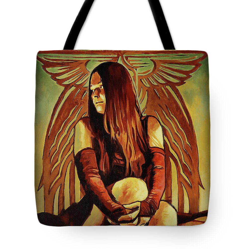 Girl Tote Bag featuring the painting Empress Magicka by Sv Bell