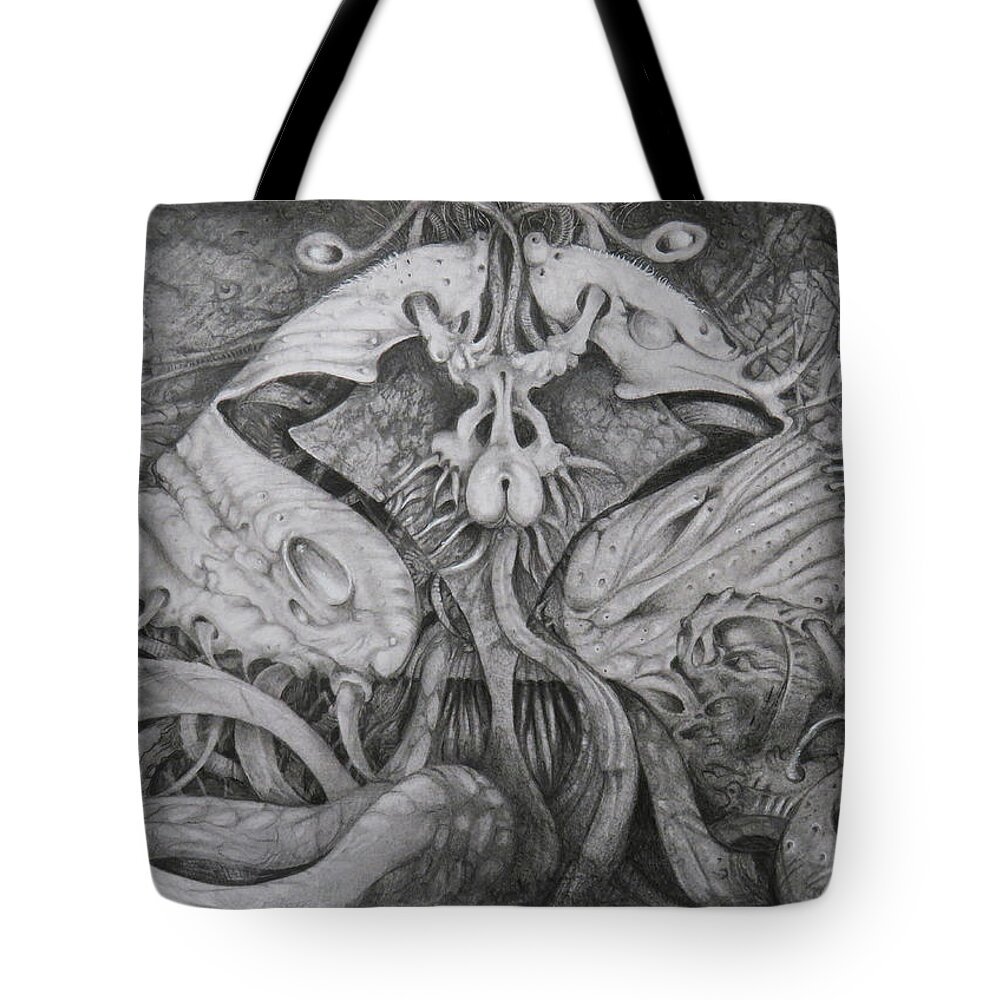 Magic Tote Bag featuring the drawing Emrakul by Otto Rapp
