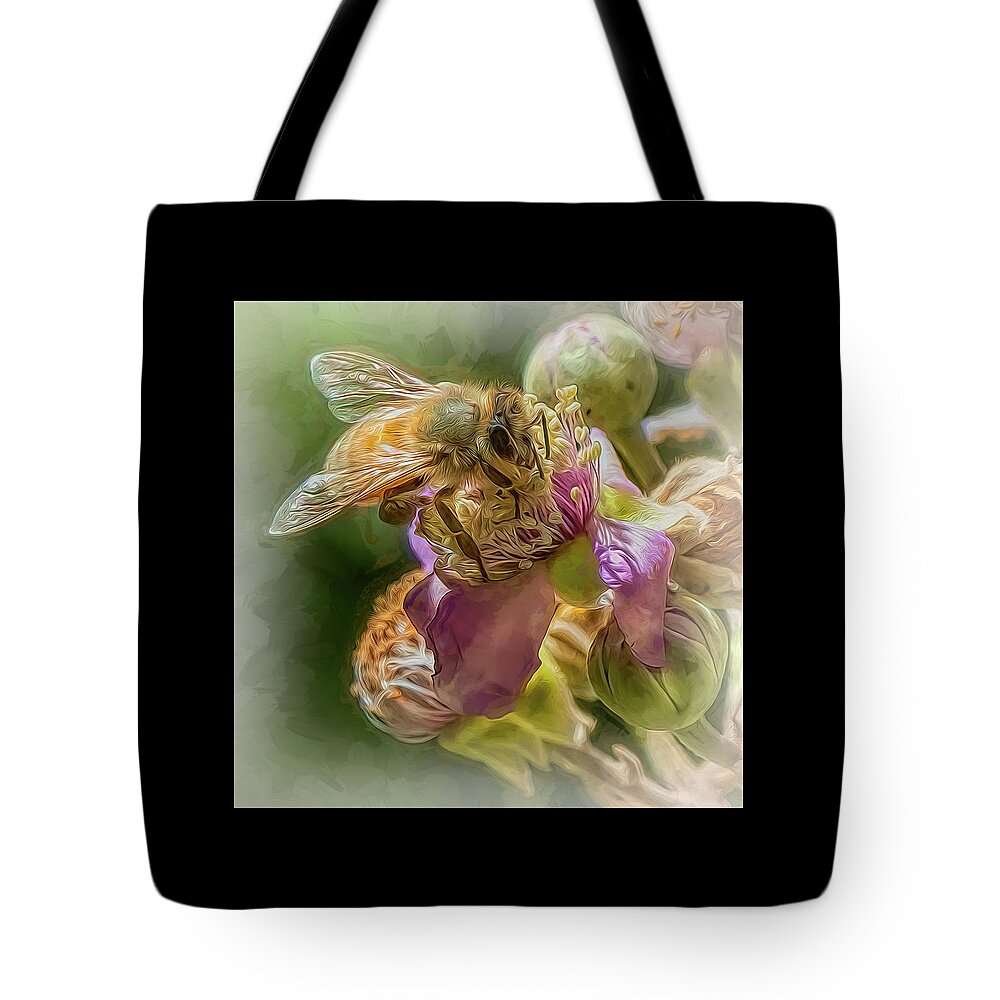Enchanted Tote Bag featuring the photograph Enchanted Bee 2533 by Samuel Sheats