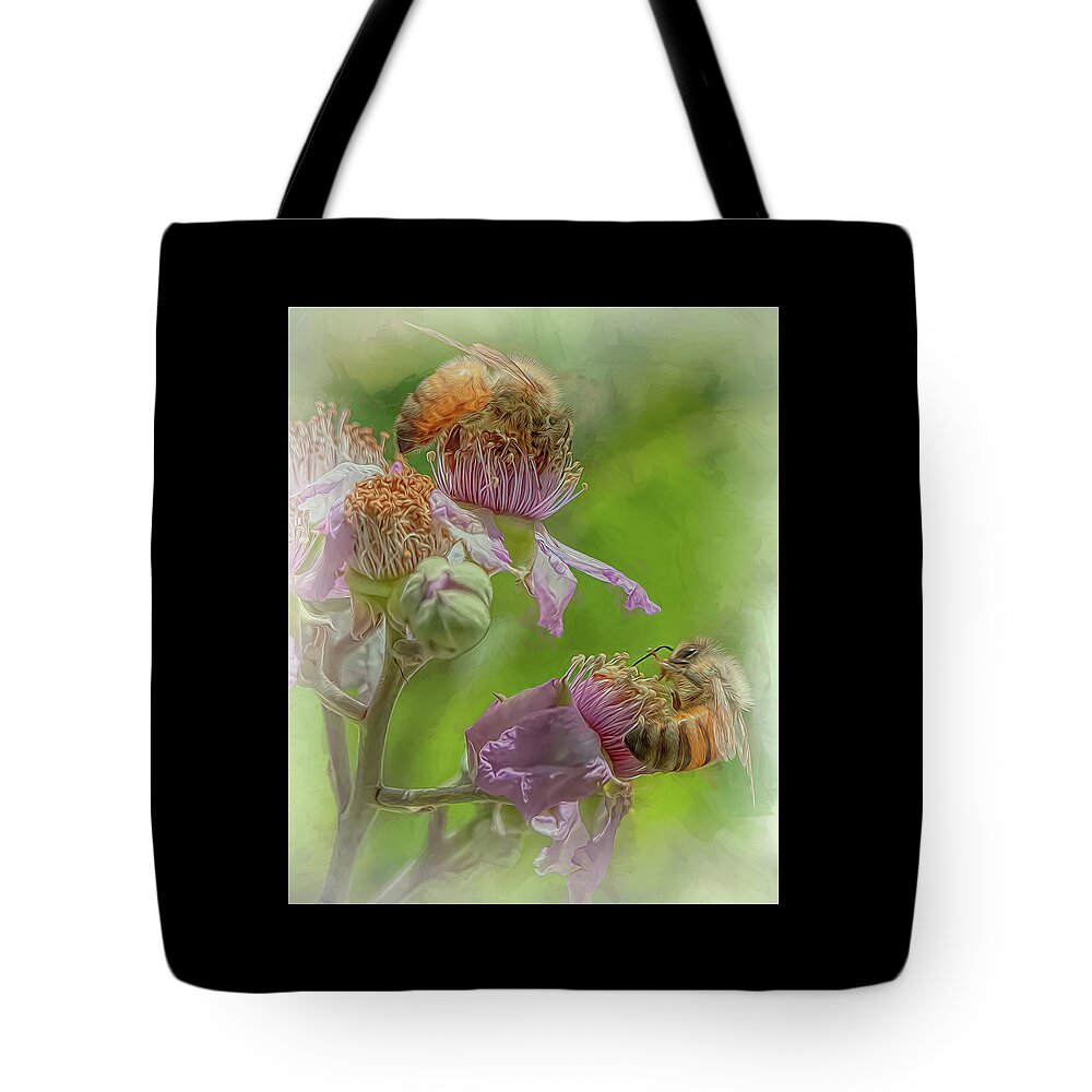 Enchanted Tote Bag featuring the photograph Enchanted Bee 6899 by Samuel Sheats