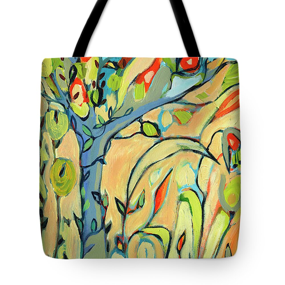 Tree Tote Bag featuring the painting Enchanted Garden Part 1 by Jennifer Lommers