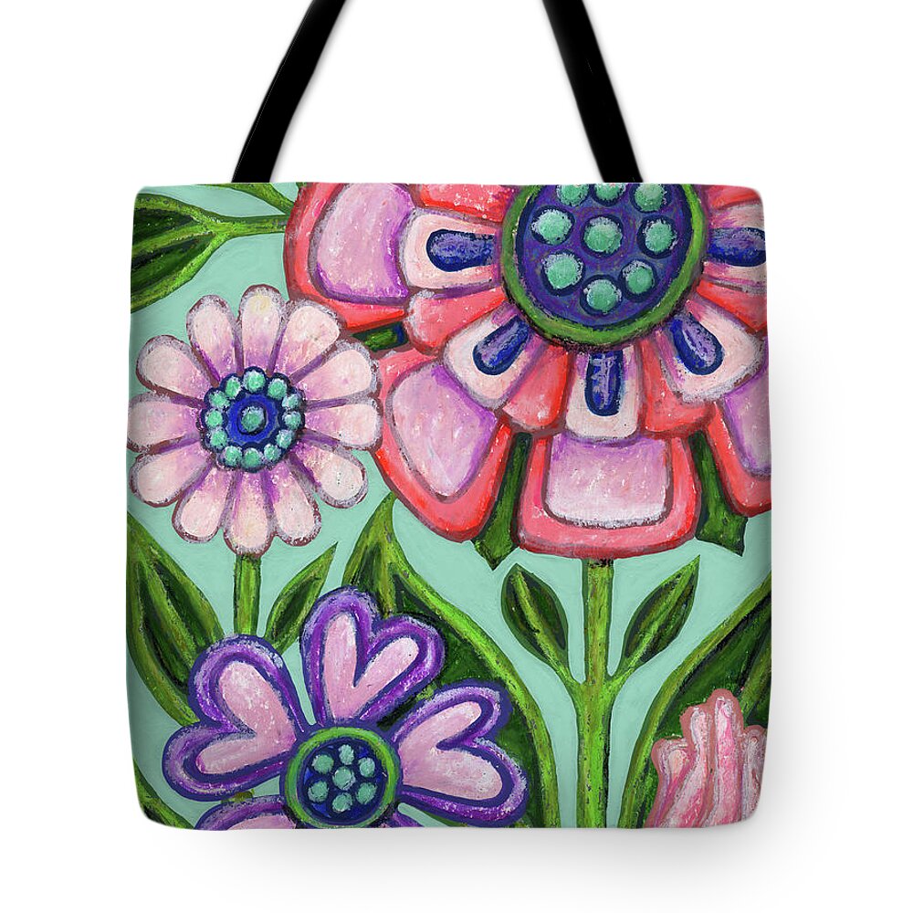 Flower Tote Bag featuring the painting Enchantment. The Wildings. Floral Painting Series by Amy E Fraser
