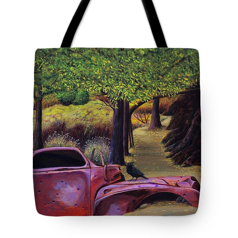 Kim Mcclinton Tote Bag featuring the painting End of the Road by Kim McClinton