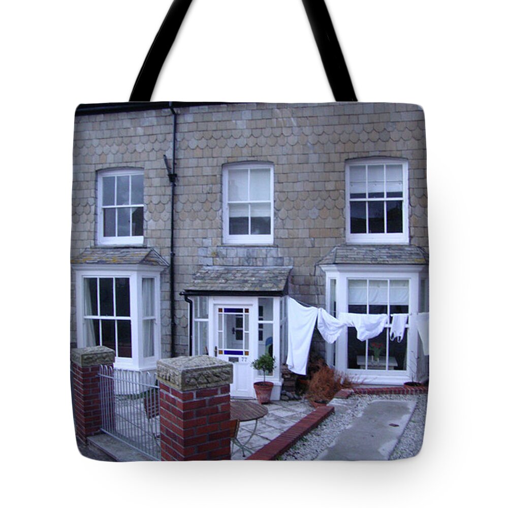 Clothesline Tote Bag featuring the photograph English Laundry Port Isaac by Roxy Rich