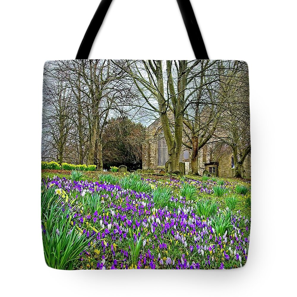 Spring Flowers Tote Bag featuring the photograph English Spring Flowers by Martyn Arnold