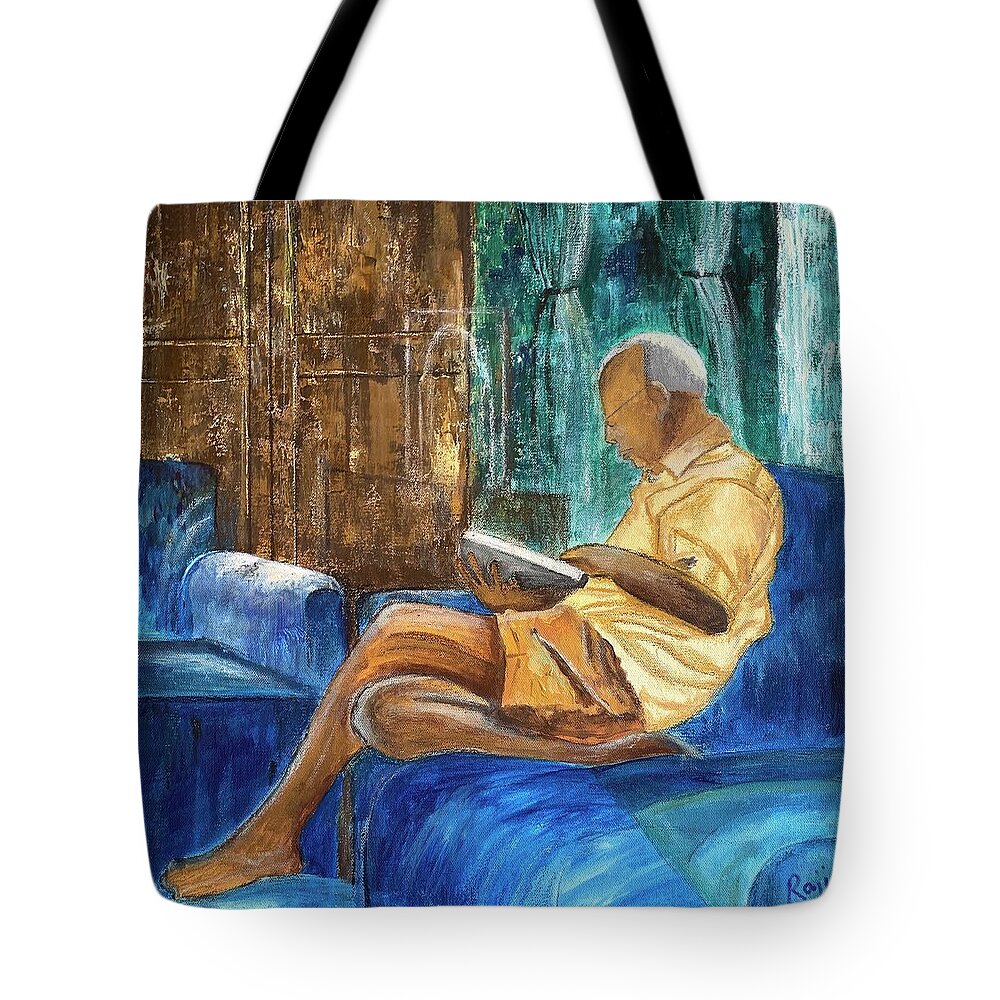 Impressionism Tote Bag featuring the painting Engrossed by Raji Musinipally