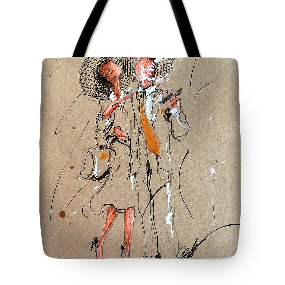 Life Tote Bag featuring the drawing The Weekend by C F Legette