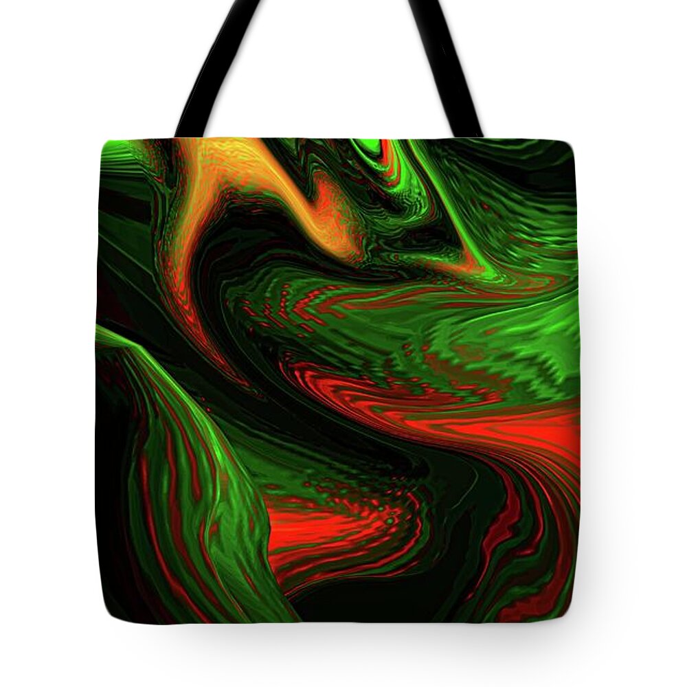 Orange Tote Bag featuring the digital art Entangled Lives by Glenn Hernandez