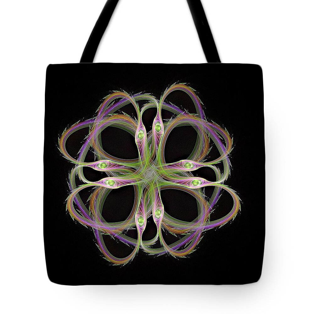 Abstract Tote Bag featuring the digital art Entwined by Manpreet Sokhi