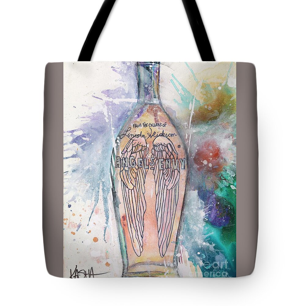 Angels Envy Tote Bag featuring the painting Envy x2 by Kasha Ritter