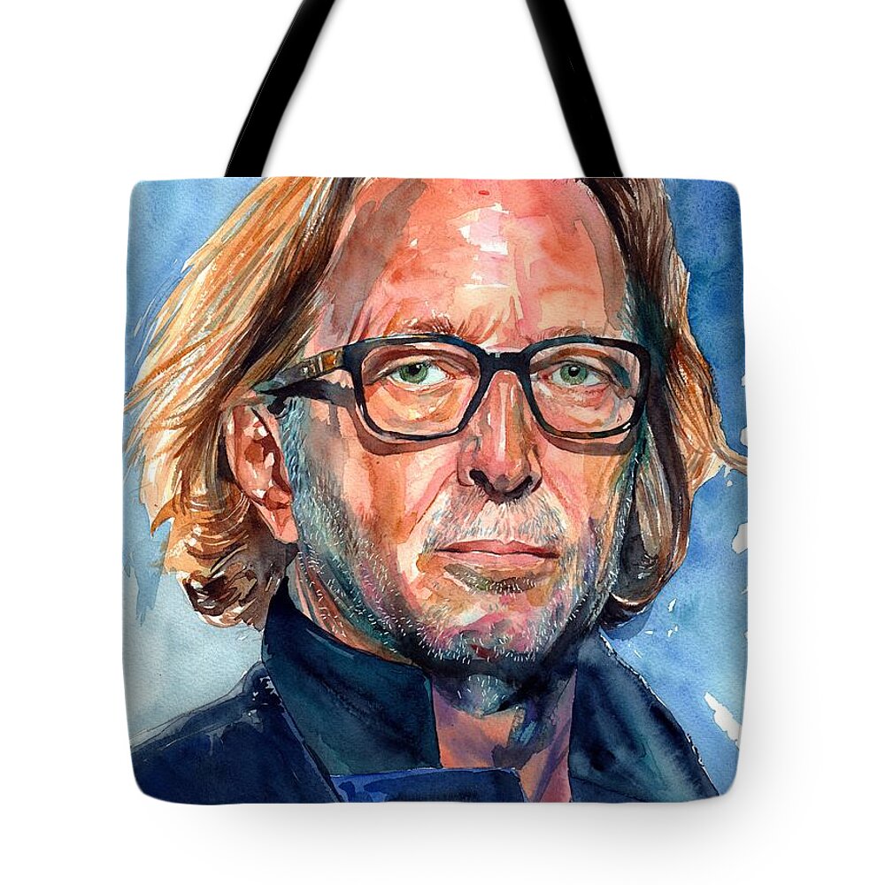 Eric Clapton Tote Bag featuring the painting Eric Clapton by Suzann Sines