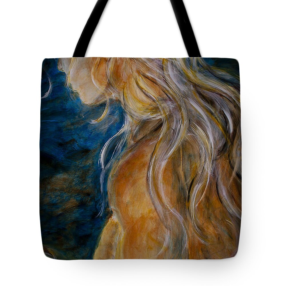 Erotic Tote Bag featuring the painting Erotic Art - Girl On Top by Nik Helbig