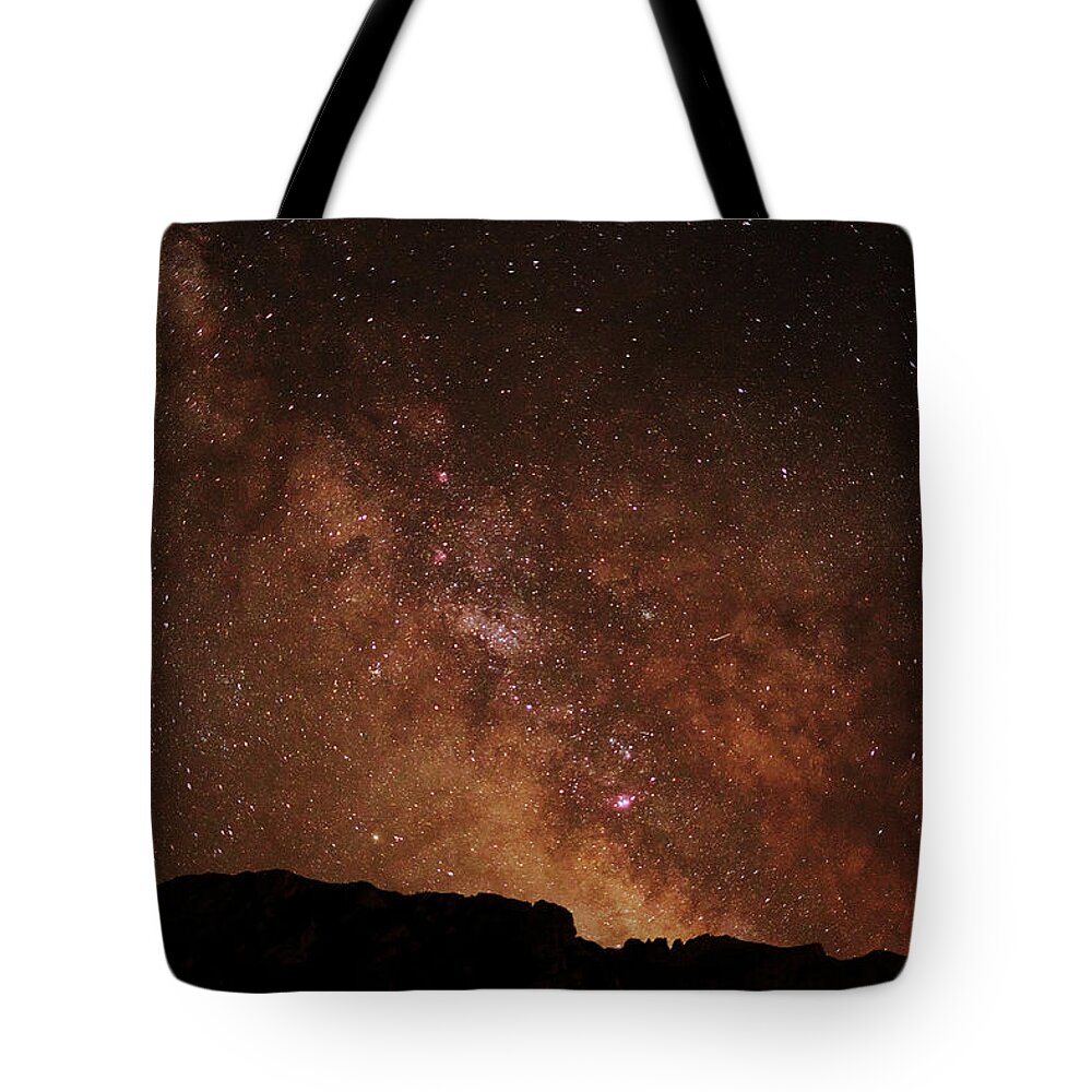 Landscape Tote Bag featuring the photograph Eruption of stars by Karine GADRE