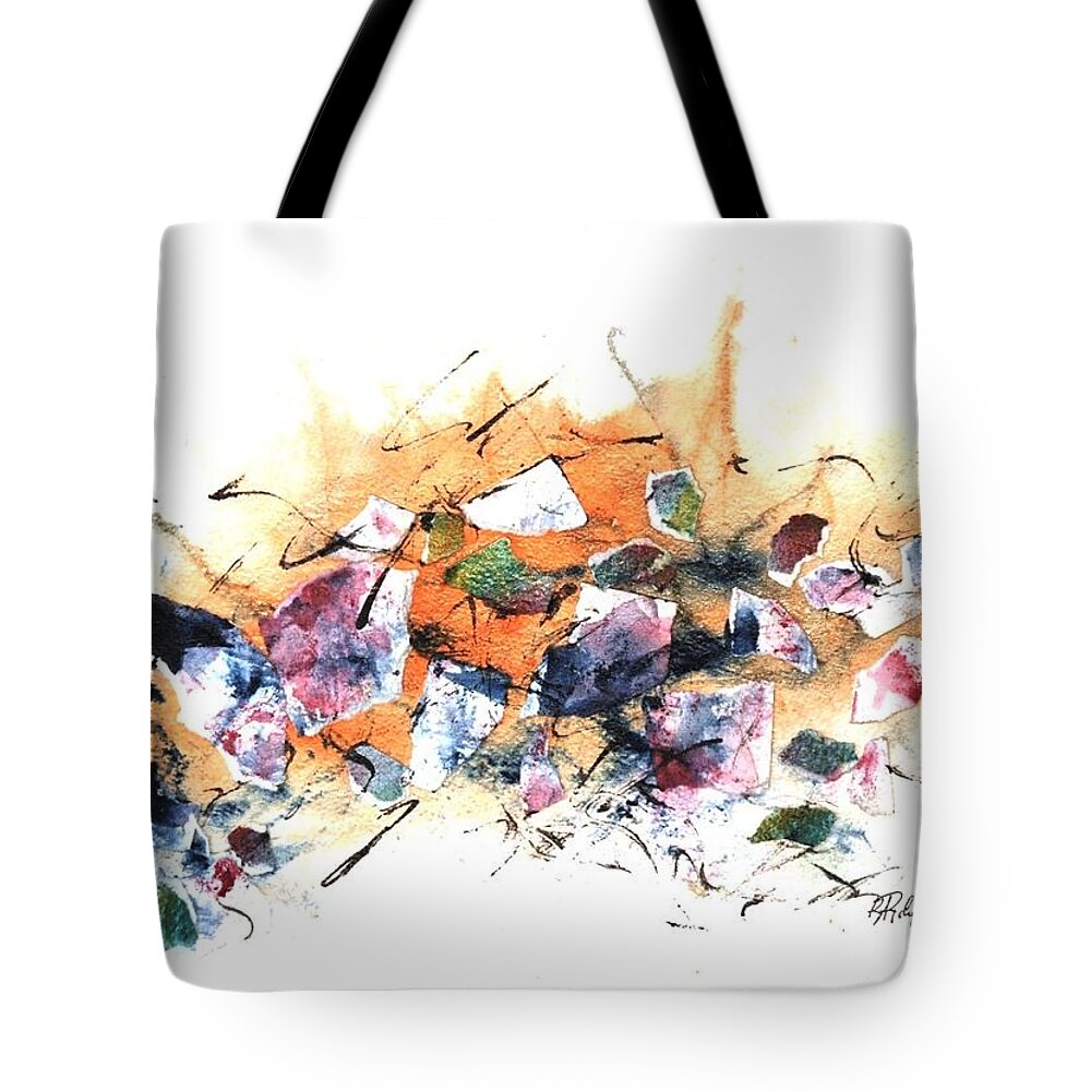  Tote Bag featuring the mixed media Eruptive by Dick Richards