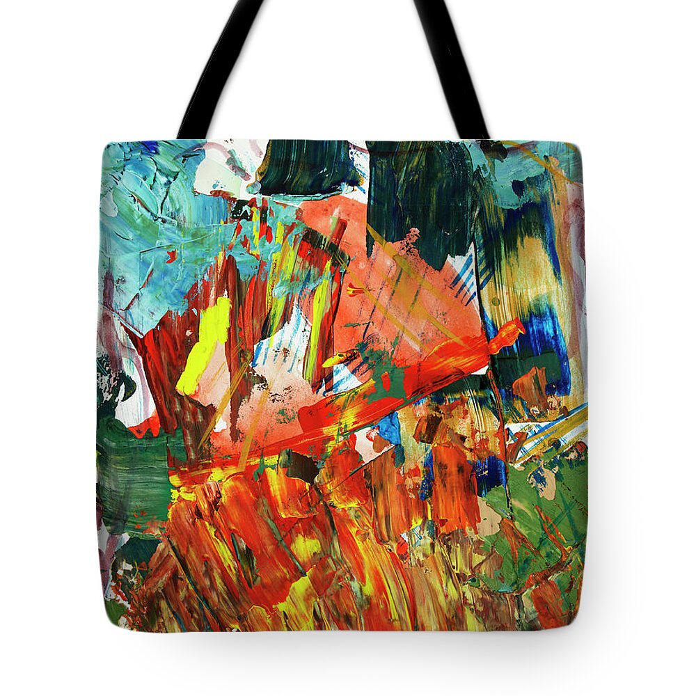 Empowered Tote Bag featuring the painting Fire on the Mountain by Tessa Evette