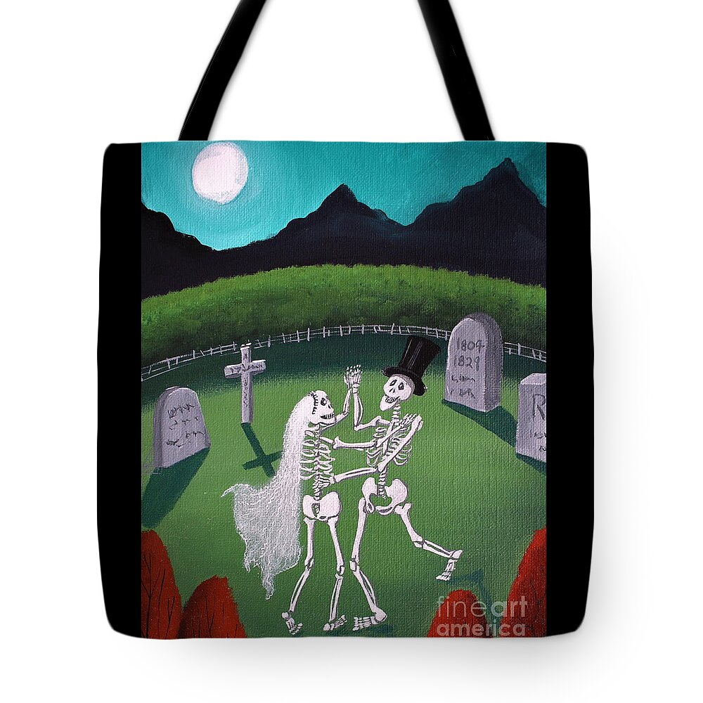Gothic Tote Bag featuring the painting Eternal Love Dance by Debbie Criswell