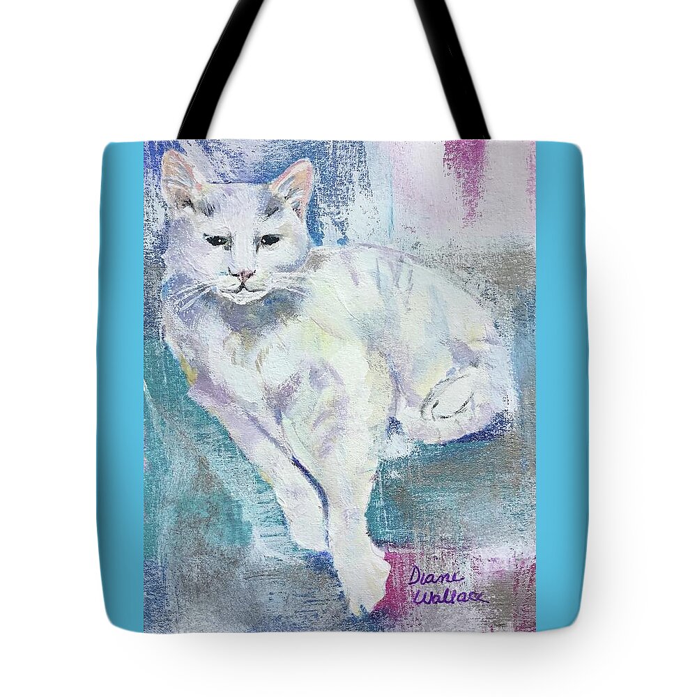 Cat Tote Bag featuring the painting Ethereal Feline by Diane Wallace