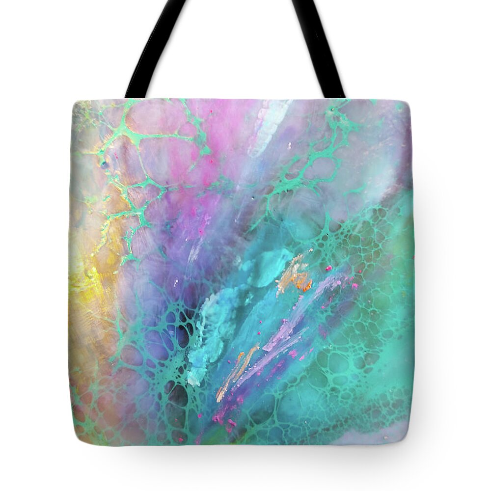 Dramatic Tote Bag featuring the painting Ethereal florals by Anita Thomas