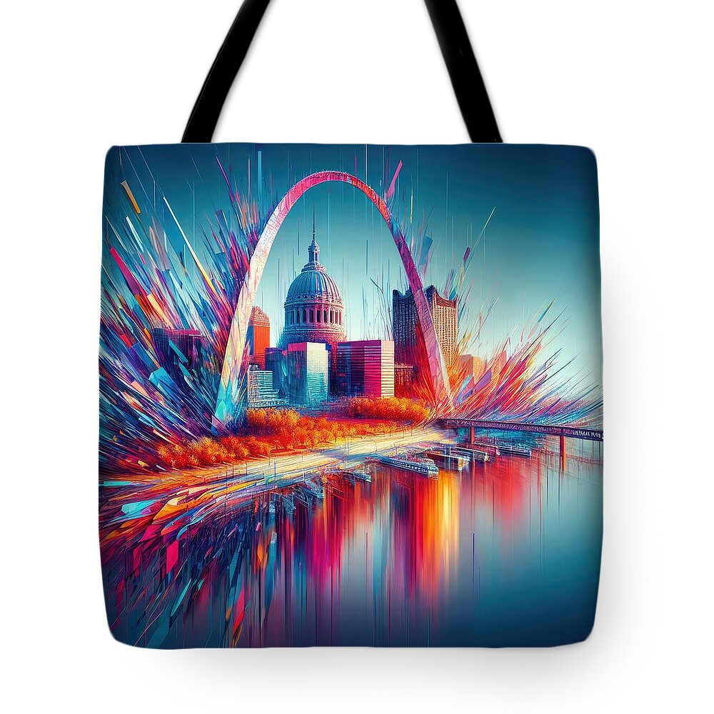 Abstract Tote Bag featuring the photograph Ethereal Saint Louis by Bill and Linda Tiepelman