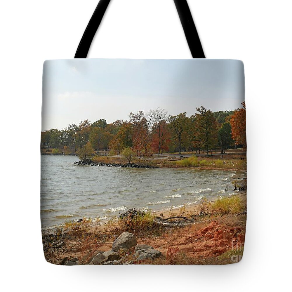 Eufala Tote Bag featuring the photograph Eufala Lake in Autumn by On da Raks