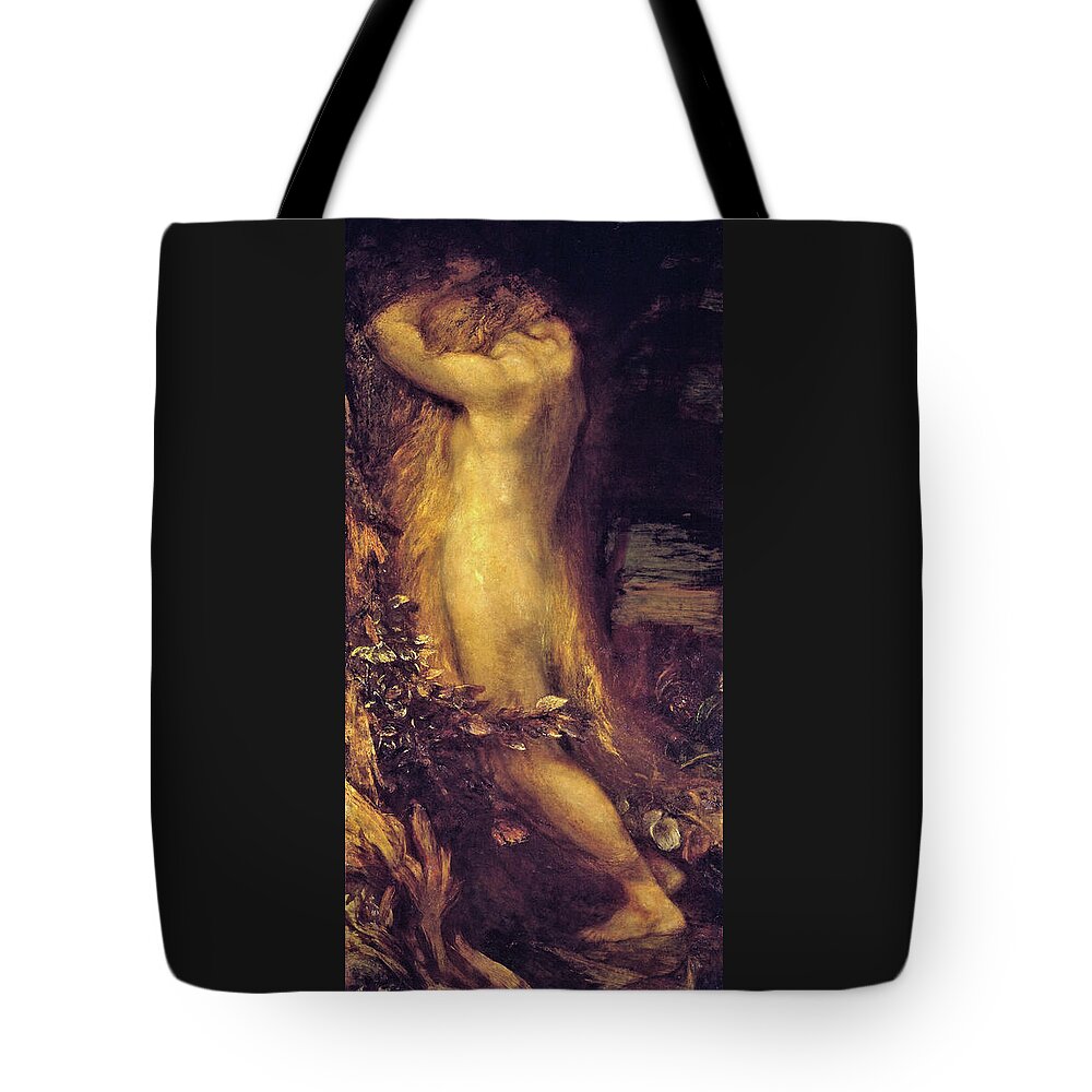 Eve Repentant Tote Bag featuring the painting Eve Repentant - Digital Remastered Edition by George Frederic Watts