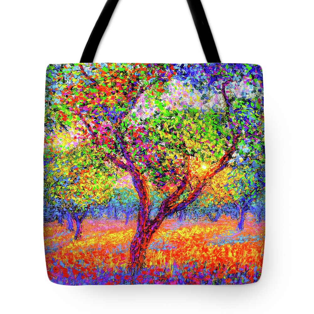 Floral Tote Bag featuring the painting Evening Poppies by Jane Small