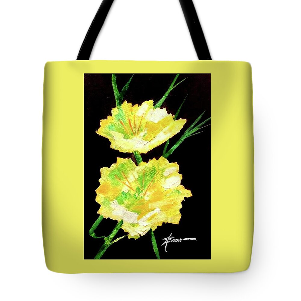 Wildflower Tote Bag featuring the painting Evening Primrose by Adele Bower