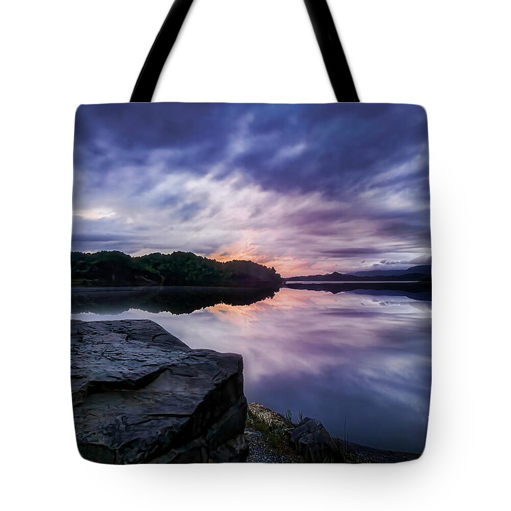 Lake Tote Bag featuring the photograph Evening Reflections by Shelia Hunt